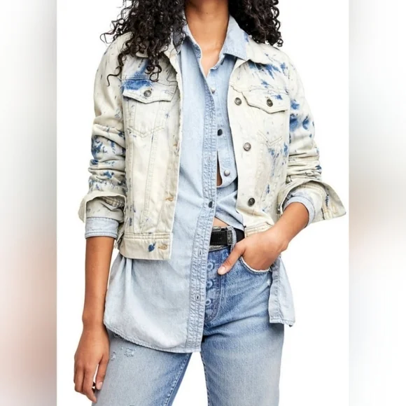 SALE NWOT FREE PEOPLE RUMORS DENIM JACKET - Picture 5 of 11